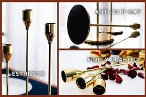 img 2 attached to 🕯️ EZDC Set of 3 Gold Candlestick Holders: Stylish Taper Candle Holders for Elegant Dining Table Centerpieces & Wedding Decor