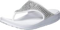 sleek black rhinestone skechers women's flip flop shoes: perfect blend of style and comfort logo