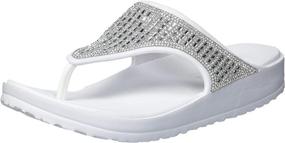 img 4 attached to Sleek Black Rhinestone Skechers Women's Flip Flop Shoes: Perfect Blend of Style and Comfort