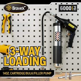img 3 attached to Bravex Air Operated Grease Gun: 14oz Automatic Professional Continuous Cycle Pneumatic Tool