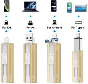 img 1 attached to 💾 Gold USB 3.0 Flash Drives 128GB | Y-Disk Photo Stick | External Storage Memory Stick for Phone, iPad, Android, PC & More