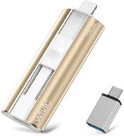 💾 gold usb 3.0 flash drives 128gb | y-disk photo stick | external storage memory stick for phone, ipad, android, pc & more logo