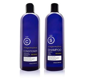 img 4 attached to 💇 Professional Men's Shampoo + Conditioner Set (16oz) by K + S Salon Quality