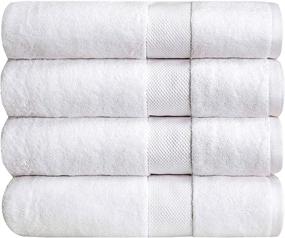 img 4 attached to Bumble Luxury Thick Bath Towels (30” x 60”) - Heavy Weight, 100% Combed Cotton, Ultra Soft & Highly Absorbent White Bath Sheet, 800 GSM - Pack of 4