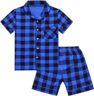 🩳 stylish button shorts boys' clothing sets with fashionable sleeves logo