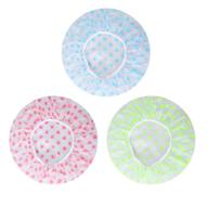 🚿 waterproof shower caps, 3 pcs plastic reusable hair hats for women - perfect for spa, salon and home use! logo