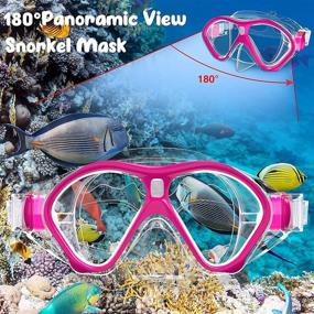 img 3 attached to 🤿 Tongtai Snorkeling Gear: Anti-Leak Snorkel Mask and Tempered Glass Diving Mask for Free Breathing, with Anti-Fog Technology and 180º Panoramic View for Swimming. Available in Sizes for Adults, Kids, Youth, and Children
