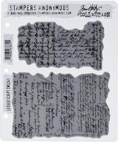 img 2 attached to 🖌️ Stampers Anonymous Tim Holtz Ledger Script Cling Rubber Stamp Set, 7"x 8.5" - Premium Quality Stamps for Craft and Art Projects