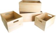 📦 versatile and stylish 4 pack diy wood crates with cutout handles: ideal for storage, organization, and display logo