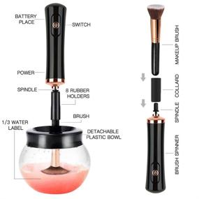 img 3 attached to 💄 Super-Fast Electric Makeup Brush Cleaner and Dryer - Premium Automatic Brush Cleaner Machine for Makeup Tools (Black)