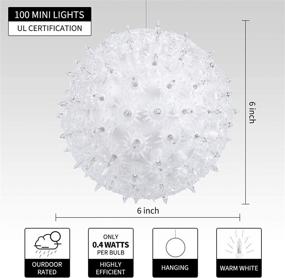 img 1 attached to 🎄 6-Inch Christmas Starlight Sphere Outdoor Clear Lighted Ball Hanging Lights with 100 Replaceable Bulbs for Xmas Indoor Party Wedding Home Commercial Decorations: Stackable Plug