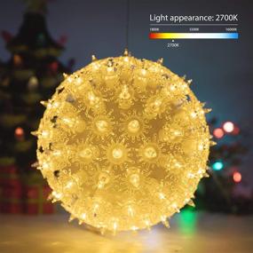 img 3 attached to 🎄 6-Inch Christmas Starlight Sphere Outdoor Clear Lighted Ball Hanging Lights with 100 Replaceable Bulbs for Xmas Indoor Party Wedding Home Commercial Decorations: Stackable Plug