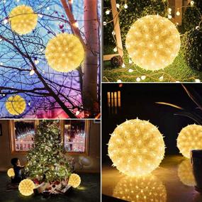 img 2 attached to 🎄 6-Inch Christmas Starlight Sphere Outdoor Clear Lighted Ball Hanging Lights with 100 Replaceable Bulbs for Xmas Indoor Party Wedding Home Commercial Decorations: Stackable Plug