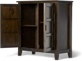 img 2 attached to 🔲 SimpliHome Burlington Solid Wood Low Storage Cabinet: 30-inch Wide Traditional Mahogany Brown Design with 2 Doors & 2 Adjustable Shelves