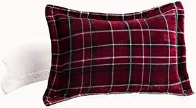 img 1 attached to Elegant Comfort Softest, Coziest Heavy Weight Plaid Pattern Micromink Sherpa-Backing Premium Quality Down Down Alternative Micro-Suede 3-Piece Reversible Comforter Set, King/Cal King, Burgundy" - Ultimate Luxury for King/Cal King Beds: Plush Micromink Sherpa-Backing Comforter Set, Burgundy