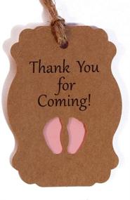 img 1 attached to 🎉 Pack of 50 Kraft Paper Party Favor Tags, Thank You for Coming Baby Feet Pink Tags - Ideal for Girl's Birthday Party Favors Decorations with Convenient Hole (Pink)