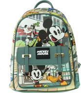 mickey mouse friends leather backpack logo