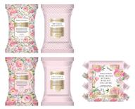 🌹 beauty concepts facial wipe set: rose water, retinol, rosehip, and collagen makeup removing wipes - 4 packs, pink floral packaging logo