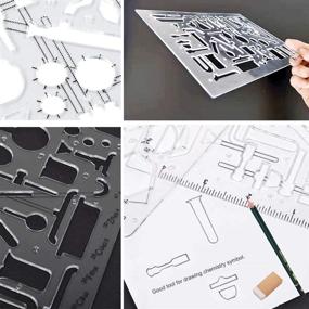 img 2 attached to 🔬 Clear Plastic Stencil Drafting Template for Organic Chemistry Lab Symbols, School, and Chemical Engineering Equipment