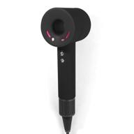 dyson hair dryer silicone case: washable, anti-scratch & shockproof cover for travel - black pink red purple (black) logo