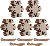 🎄 kspowwin 50pcs snowflakes blank wood slices: perfect for festive diy christmas ornaments & decorations! logo