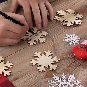 img 1 attached to 🎄 KSPOWWIN 50pcs Snowflakes Blank Wood Slices: Perfect for Festive DIY Christmas Ornaments & Decorations!