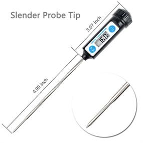 img 2 attached to 🌡️ Anpro DT-10 Instant Read Digital Cooking Thermometer: Accurate Long Probe for Food, Meat, Candy, and Bath Water in Black