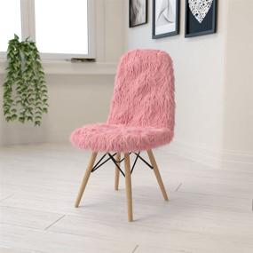 img 3 attached to Stylish and Comfortable Flash Furniture Shaggy Dog Light Pink Accent Chair