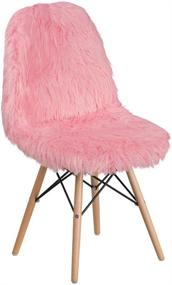 img 2 attached to Stylish and Comfortable Flash Furniture Shaggy Dog Light Pink Accent Chair