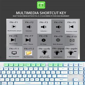 img 2 attached to 💡 Rechargeable Wireless Keyboard and Mouse Combo with Luminous Mute Design for Office, Gaming, Laptop, PC, and Home Use - Silver with Blue Light