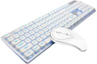 💡 rechargeable wireless keyboard and mouse combo with luminous mute design for office, gaming, laptop, pc, and home use - silver with blue light logo