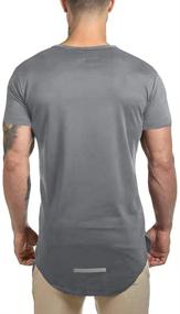 img 2 attached to Longline Bodybuilding Tshirts Reflective Crewneck Men's Clothing for T-Shirts & Tanks