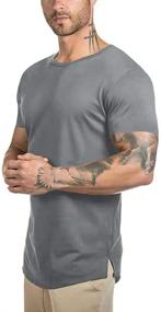 img 3 attached to Longline Bodybuilding Tshirts Reflective Crewneck Men's Clothing for T-Shirts & Tanks