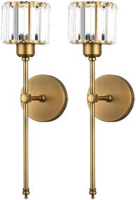 img 4 attached to 🕯️ Antique Brass Wall Sconces Set of 2 - Classic Lighting for Bedroom, Living Room & Hallway