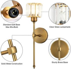 img 2 attached to 🕯️ Antique Brass Wall Sconces Set of 2 - Classic Lighting for Bedroom, Living Room & Hallway