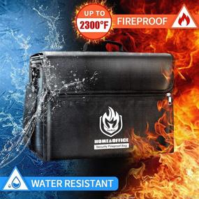 img 3 attached to 🔥 Andyer Upgraded X-Large Two Pockets Fireproof Document Bag 17"x12"x 6”: Durable Waterproof Fabric with Lockable Zipper, Fireproof Money Bag for Home Safe fire & Water Protection