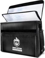 🔥 andyer улучшенная огнестойкая сумка большого размера с двумя карманами 17"х12"х 6": прочная водонепроницаемая ткань с замком на молнии, огнестойкая сумка для денег для домашнего сейфа с защитой от огня и воды логотип