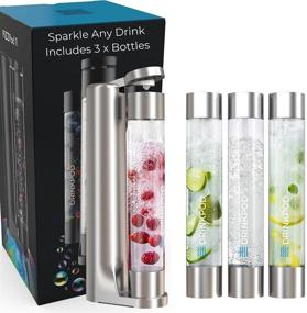 img 4 attached to 🍹 FIZZpod Soda Maker: Create Homemade Sparkling Water, Juice, Coffee, Tea, and Cocktail Drinks with Fruit - Includes 3 PET Bottles, 3 Caps, 1 Carbonator Cap, and Manual (Silver)