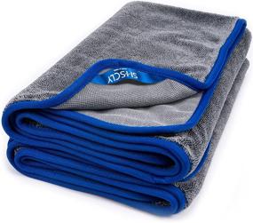 img 4 attached to 🧽 Large Gray 29 x 33 Inches Pack of 2 SHSCLY Microfiber Car Drying Towels