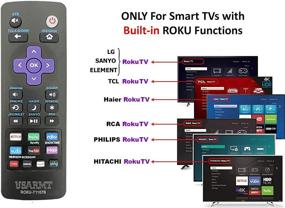 img 2 attached to 📺 Versatile Universal Remote Control for Roku TVs: Compatible with Hisense, TCL, Sharp, Insignia, ONN, Sanyo, LG, Hitachi, Element - Includes 10 Handy Shortcut Keys (Not for Roku Stick)