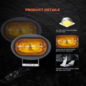 img 2 attached to Samman Flood Led Light Bar With Amber Fog Lights For Jeep Offroad Work Lights 40W 6D Led Driving Lights For Waterproof Motorcycle Pods Headlights Apply To ATV UTV SUV Truck Matine 2PCS …