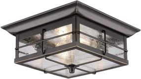 img 1 attached to Westinghouse Lighting Orwell 6578400 Traditional Outdoor Ceiling Light Fixture - Oil Rubbed Bronze & Clear Glass Flush Mount Design