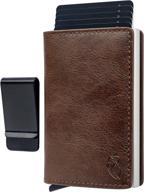 premium minimalistic leather credit aluminum ejector: perfect men's wallet accessory for card cases and money organizers logo