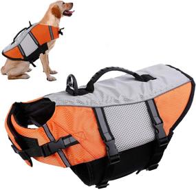 img 4 attached to Durable Reflective Dog Life Vest for Swimming, Kayaking, and Boating - Keep your Pet Safe with this Lifesaver Coat - Ideal for Small, Medium, and Large Breeds - Adjustable, High Visibility, and Quick Release Design - Includes Flotation Device - Swimsuit Preserver - Ripstop Lifevest