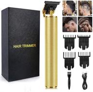 🪒 2021 upgraded professional hair trimmer | cordless rechargeable t blade trimmers for men (gold) | zero gapped haircut, 0mm baldheaded beard trimmer hair clipper logo