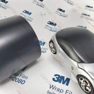 🚗 enhance your car's appearance with 3m 2080 s12 satin black 5ft x 1ft car wrap vinyl film logo