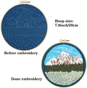 img 1 attached to 🧵 Enhance Your Embroidery Skills with the 4Pack Embroidery Starter Kit-I: Includes Patterns, Instructions, Hoop, Clothes, Thread & More!