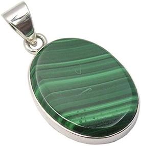 img 1 attached to SilverStarJewel Sterling Natural Malachite Gemstone