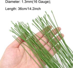 img 2 attached to 🌿 Honbay 50PCS 16 Gauge 14.2inch Dark Green Floral Stem Paper Wrapped Wire (16 Gauge) - Enhanced SEO