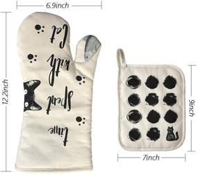 img 2 attached to 🧤 AIYUE [Upgraded Version] Long Sleeve Oven Mitts and Pot Holders - Heat Resistant Silicone Cooking Gloves with Soft Cotton Infill, Non-Slip for Kitchen Cooking, Baking, BBQ, Grilling